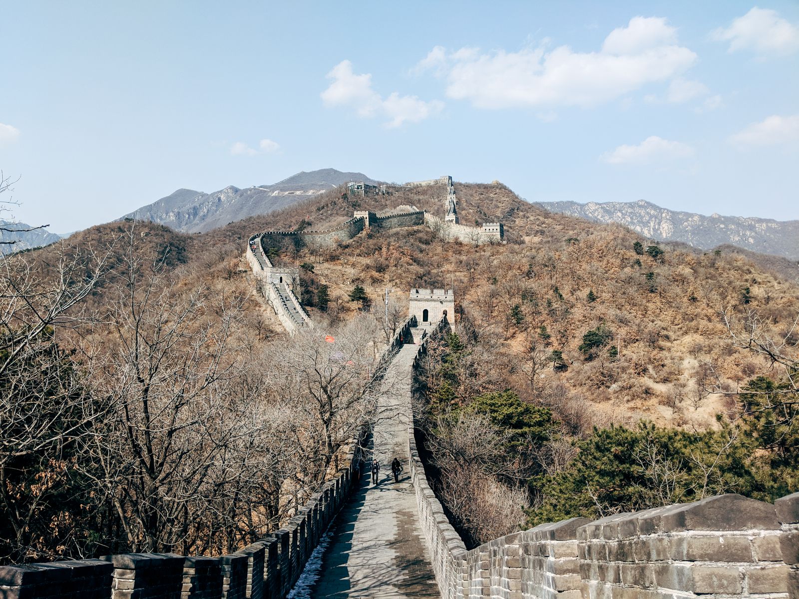 The Great Wall winding across mountain ridges near Beijing